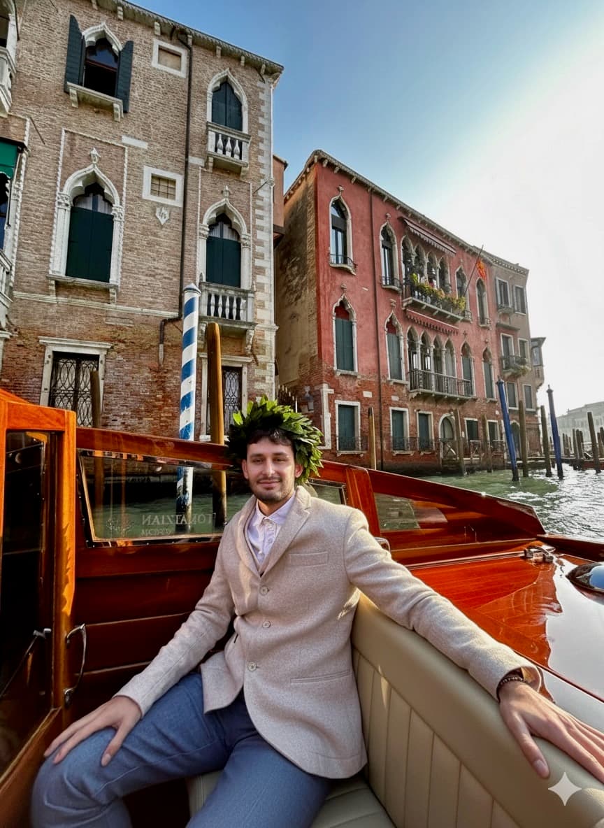 Tobia Liam Bertapelle a Venezia, giorno della laurea